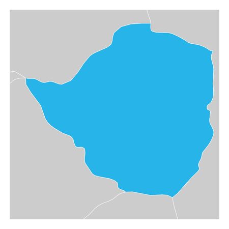Map of Zimbabwe green highlighted with neighbor countries.のイラスト素材