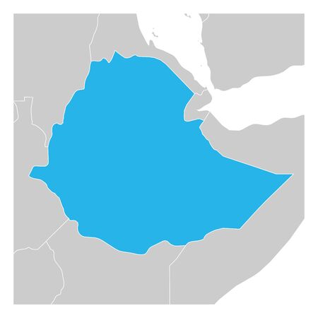 Map of Ethiopia green highlighted with neighbor countries.のイラスト素材