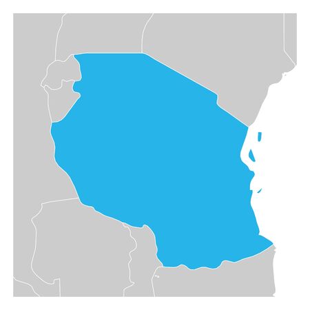 Map of Tanzania green highlighted with neighbor countries.のイラスト素材