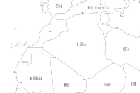 Map of North-western Africa. Handdrawn doodle style. Vector illustration.のイラスト素材