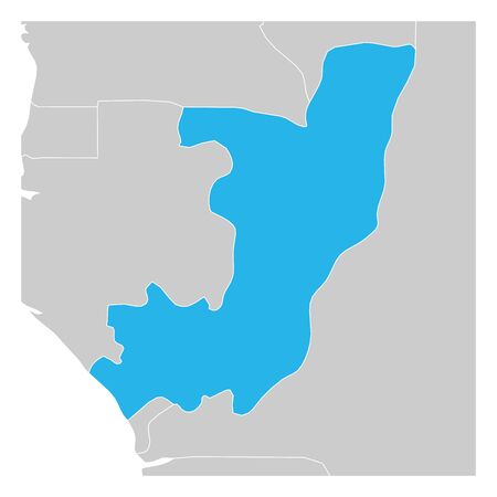 Map of Republic of the Congo green highlighted with neighbor countries.のイラスト素材