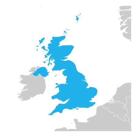 Map of United Kingdom of Great Britain and Northern Ireland green highlighted with neighbor countries.のイラスト素材
