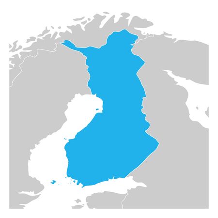 Map of Finland green highlighted with neighbor countries.のイラスト素材