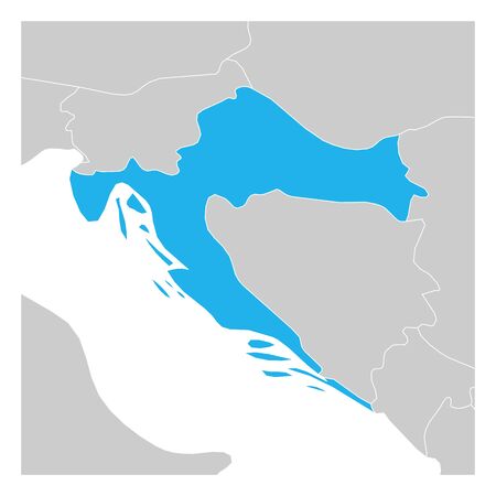 Map of Croatia green highlighted with neighbor countries.のイラスト素材