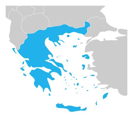 Map of Greece green highlighted with neighbor countries.のイラスト素材