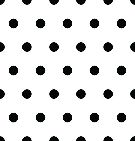 Seamless polka dot pattern in triangular arrangement. Black dots on white background. Vector illustration.のイラスト素材