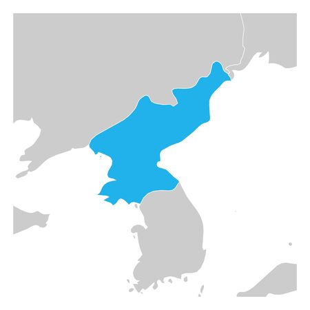 Map of North Korea green highlighted with neighbor countries.のイラスト素材