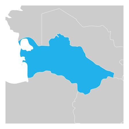 Map of Turkmenistan green highlighted with neighbor countries.のイラスト素材