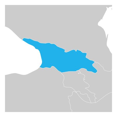 Map of Georgia green highlighted with neighbor countries.のイラスト素材
