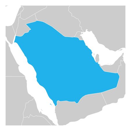 Map of Saudi Arabia green highlighted with neighbor countries.のイラスト素材