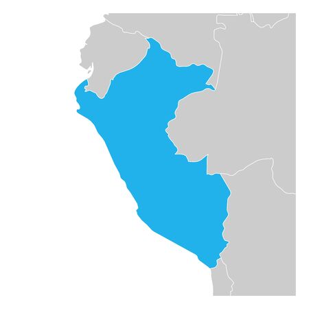 Map of Peru green highlighted with neighbor countries.のイラスト素材