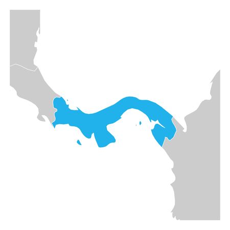 Map of Panama green highlighted with neighbor countries.のイラスト素材