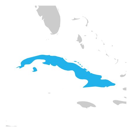 Map of Cuba green highlighted with neighbor countries.のイラスト素材