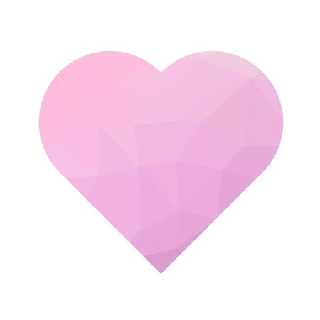 Pink low poly heart. Symbol of love and St Valentines Day. Vector illustration.の写真素材
