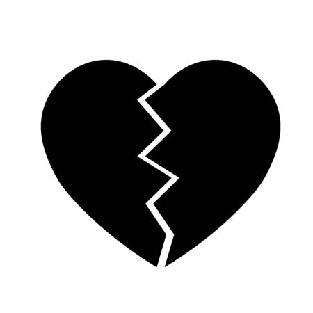 Broken heart icon. Simple flat vector illustration.のイラスト素材