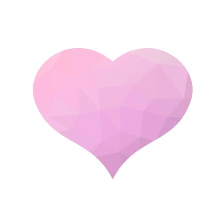 Pink low poly heart. Symbol of love and St Valentines Day. Vector illustration.のイラスト素材