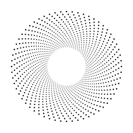 Abstract circle of black dots. Halftone effect. Modern design vector background.のイラスト素材