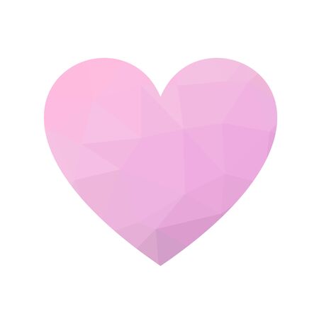 Pink low poly heart. Symbol of love and St Valentines Day. Vector illustration.のイラスト素材