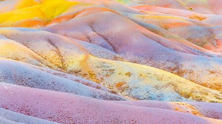 Seven Coloured Earths in Chamarel, Mauritius Island, Indian Ocean.の写真素材