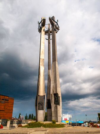 GDANSK, POLAND - AUGUST 26, 2014: Monument of solidarity in Gdansk Polandのeditorial素材