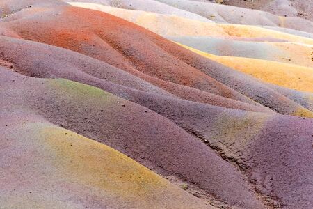 Seven Coloured Earths in Chamarel, Mauritius Island, Indian Ocean.の写真素材