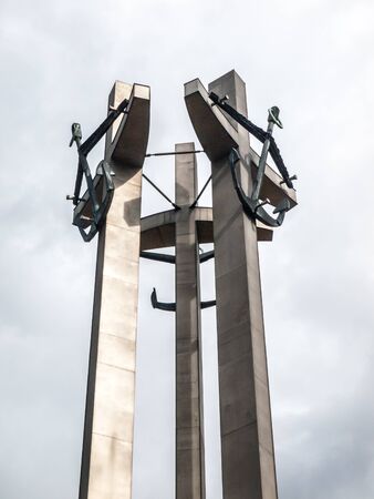 GDANSK, POLAND - AUGUST 26, 2014: Monument of solidarity in Gdansk Polandのeditorial素材
