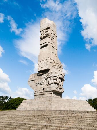 GDANSK, POLAND - AUGUST 27, 2014: Westerplatte Monument commemorating the first battle of Second World War, Gdansk, Poland.のeditorial素材