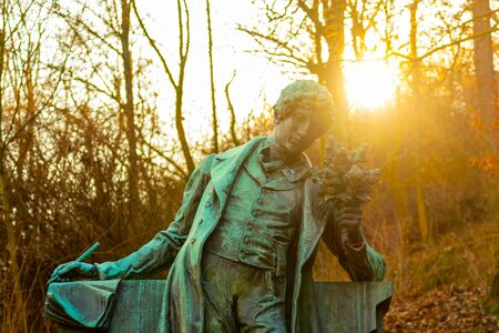 PRAGUE, CZECH REPUBLIC - FEBRUARY 08, 2020: Monument of Karel Hynek Macha, Czech poet. Petrin Hill, Prague, Czech Republic.のeditorial素材