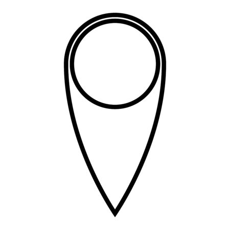Black outline map pointer. Simple flat vector icon.のイラスト素材