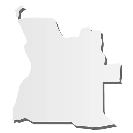 Angola - grey 3d-like silhouette map of country area with dropped shadow. Simple flat vector illustration.のイラスト素材