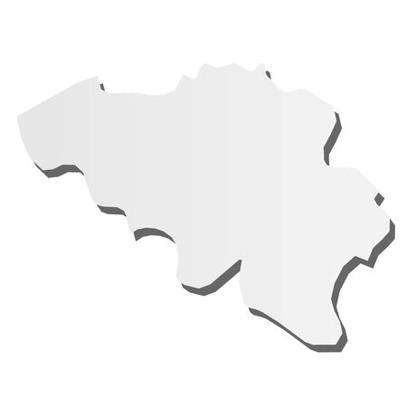 Belgium - grey 3d-like silhouette map of country area with dropped shadow. Simple flat vector illustration.のイラスト素材