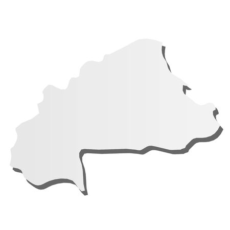 Burkina Faso - grey 3d-like silhouette map of country area with dropped shadow. Simple flat vector illustration.のイラスト素材