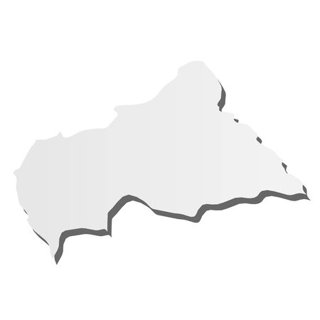 Central African Republic - grey 3d-like silhouette map of country area with dropped shadow. Simple flat vector illustration.のイラスト素材