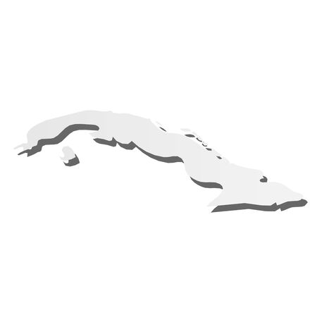 Cuba - grey 3d-like silhouette map of country area with dropped shadow. Simple flat vector illustration.のイラスト素材