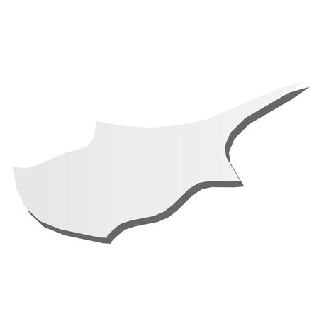 Cyprus - grey 3d-like silhouette map of country area with dropped shadow. Simple flat vector illustration.のイラスト素材