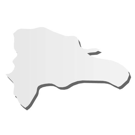 Dominican Republic - grey 3d-like silhouette map of country area with dropped shadow. Simple flat vector illustration.のイラスト素材