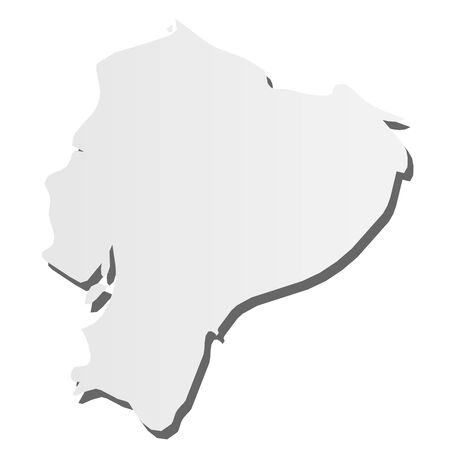 Ecuador - grey 3d-like silhouette map of country area with dropped shadow. Simple flat vector illustration.のイラスト素材