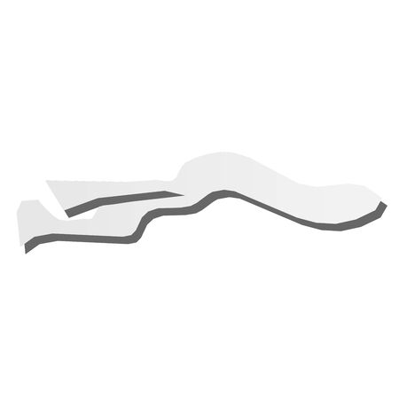 Gambia - grey 3d-like silhouette map of country area with dropped shadow. Simple flat vector illustration.のイラスト素材