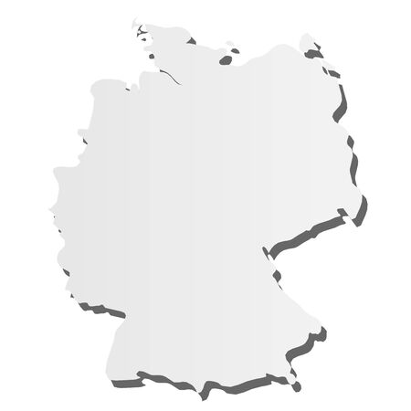Germany - grey 3d-like silhouette map of country area with dropped shadow. Simple flat vector illustration.のイラスト素材