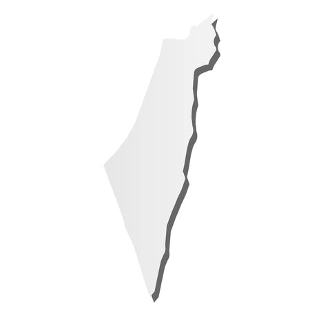 Israel - grey 3d-like silhouette map of country area with dropped shadow. Simple flat vector illustration.のイラスト素材