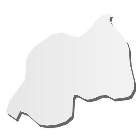 Rwanda - solid black silhouette map of country area. Simple flat vector illustration.のイラスト素材