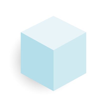 Light blue cube. 3D vector object with dropped shadow.のイラスト素材