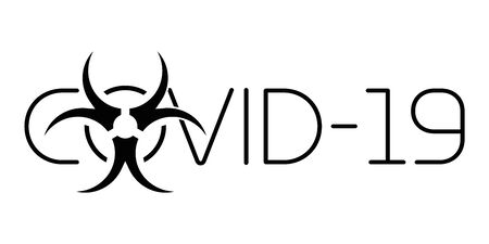 Coronavirus Disease 2019. COVID19 banner with biohazard sign. Alert or report concept. Flat vector illustration.のイラスト素材