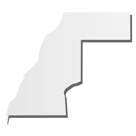Western Sahara - grey 3d-like silhouette map of country area with dropped shadow. Simple flat vector illustration.のイラスト素材