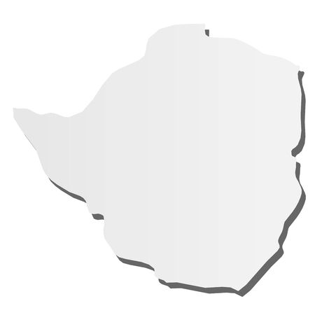 Zimbabwe - grey 3d-like silhouette map of country area with dropped shadow. Simple flat vector illustration.のイラスト素材