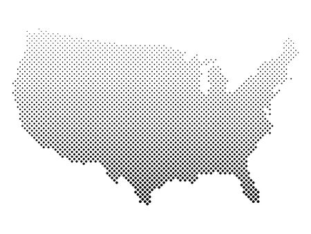 United States of America. Dotted halftone map of USA. Simple flat vector illustration.のイラスト素材