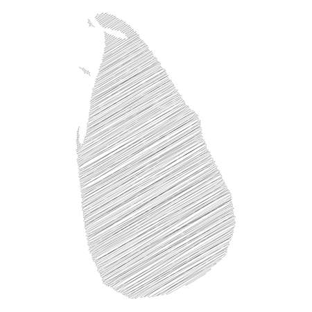 Sri Lanka - solid black silhouette map of country area. Simple flat vector illustration.のイラスト素材