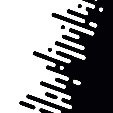 Seamless vector abstract transition of two colors. Rounded lines blended in. Black and white contrast.のイラスト素材
