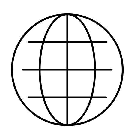 Globe - modern thin line icon. Simple black outline vector illustration.のイラスト素材