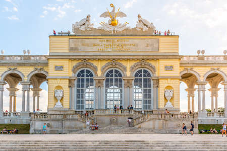 VIENNA, AUSTRIA - 23 JULY, 2019: The Gloriette in Schonbrunn Palace Gardens, Vienna Austriaのeditorial素材